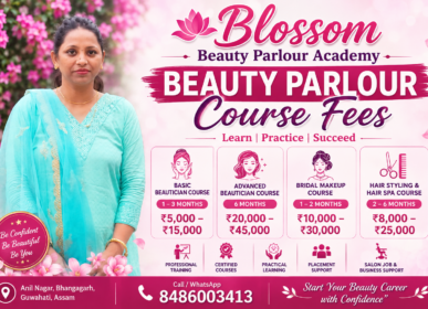 Beauty parlour course fees and beautician training in Guwahati