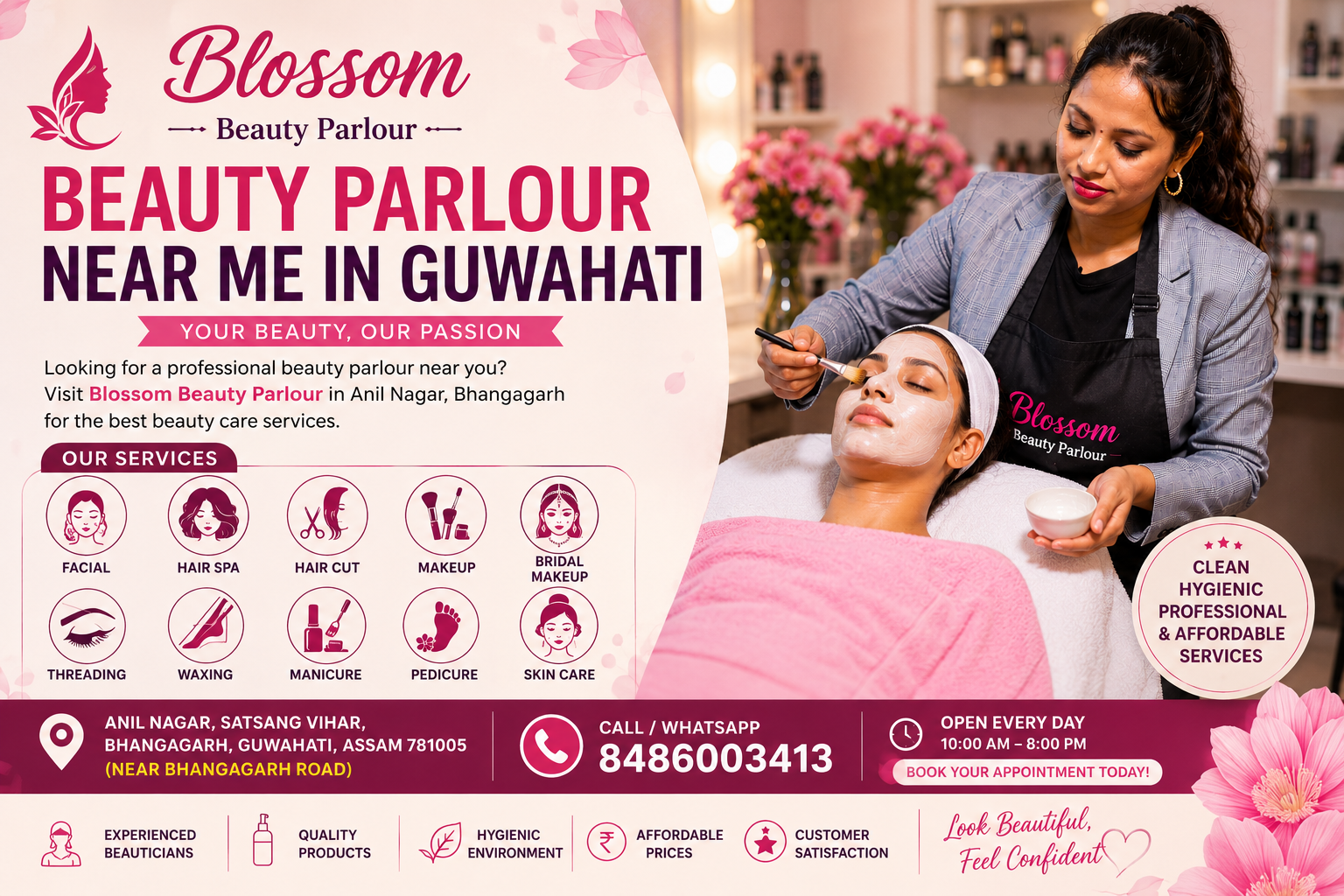 Best beauty parlour near me in Guwahati at Blossom Beauty Parlour